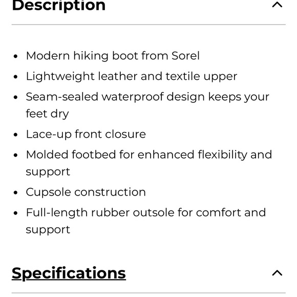 Sorel Men’s  Ankeny ll NWOT Men's Tan and Black Lace-Up hiking Boots - Picture 5 of 10